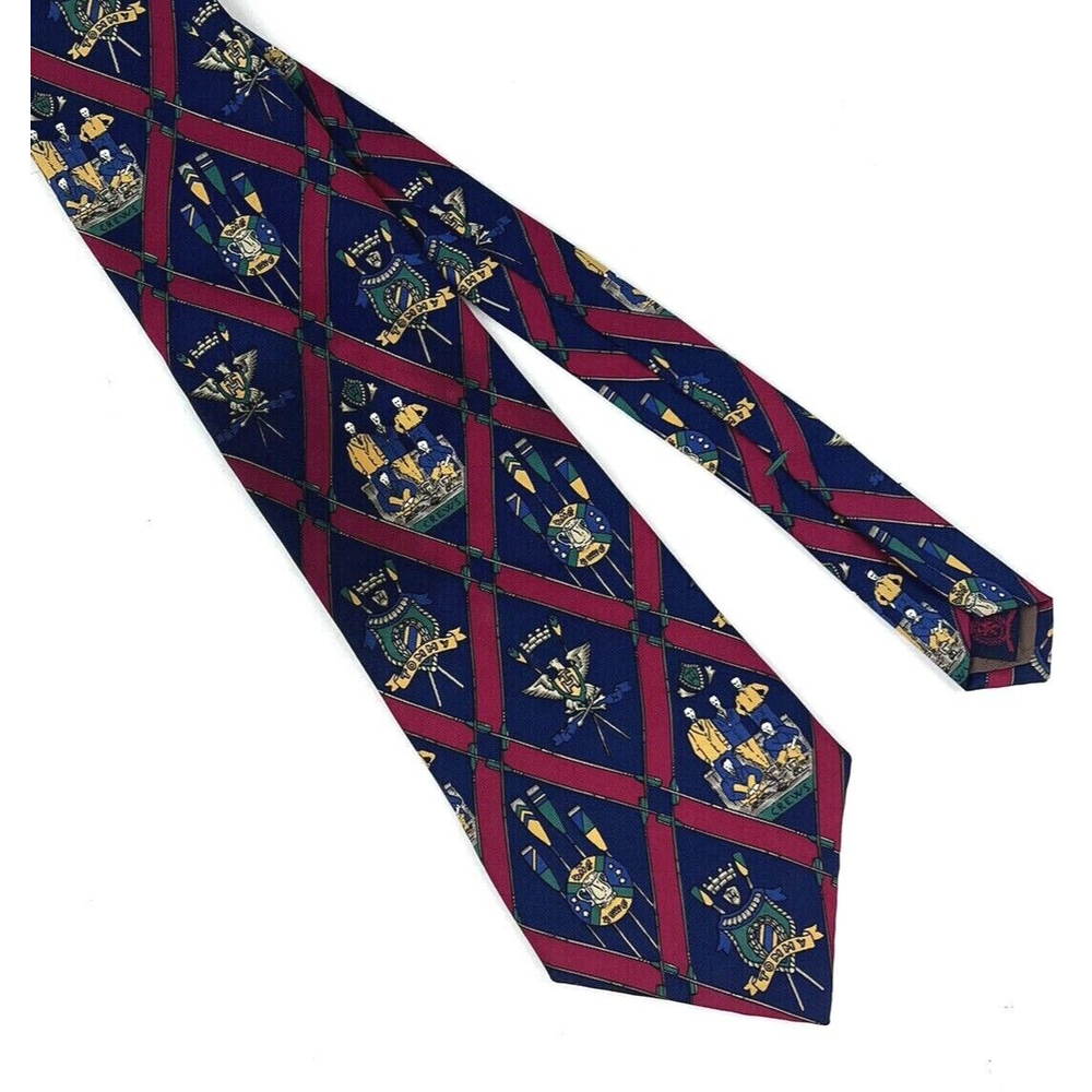 Vintage Tommy Hilfiger Mens Crews Rowing Nautical Neck Tie 100% Silk Navy USA